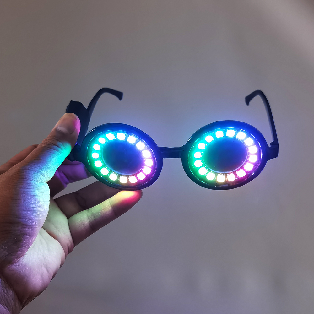 フルカラー LED メガネ虹色超高輝度光線 EDM パーティー DJ ステージレーザーショーチームダンスパフォーマンスドレス