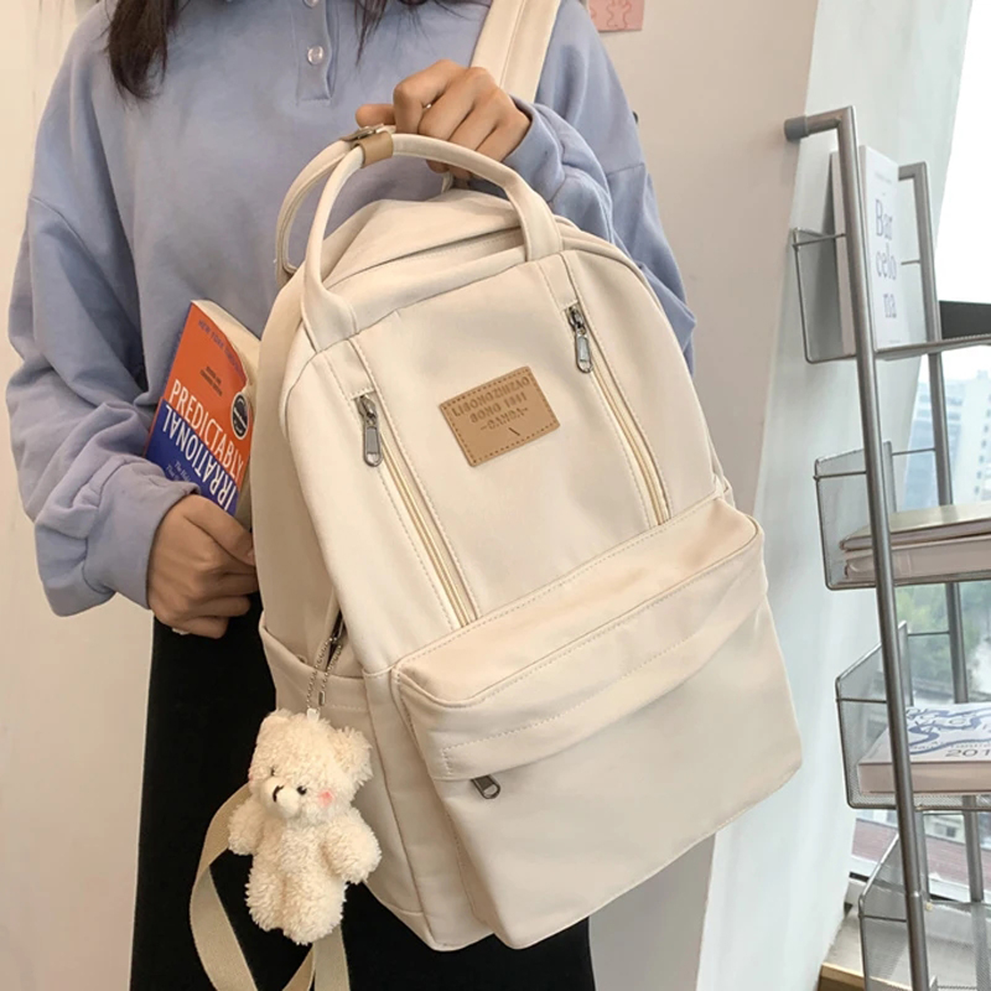 DIEHE ソリッドカラーの女性のバックパック高品質青少年防水バックパック十代の少女女子学校ショルダーバッグ Bagpack