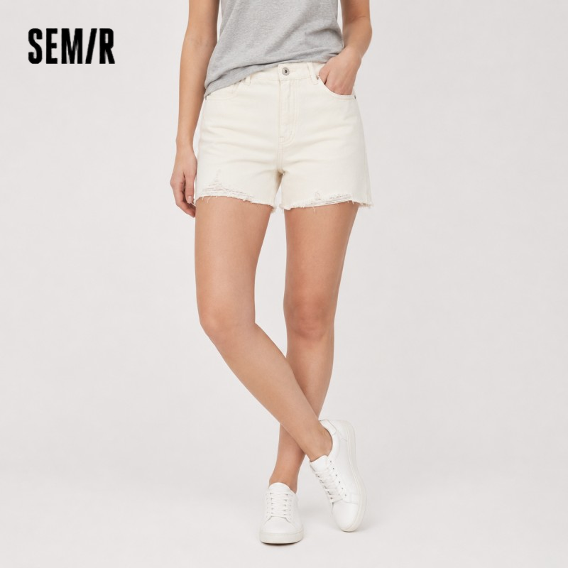 Semir 女性ショーツほつれ破れヴィンテージ A ラインデニムショーツ 2026 夏のストリートスタイルストレートフィット