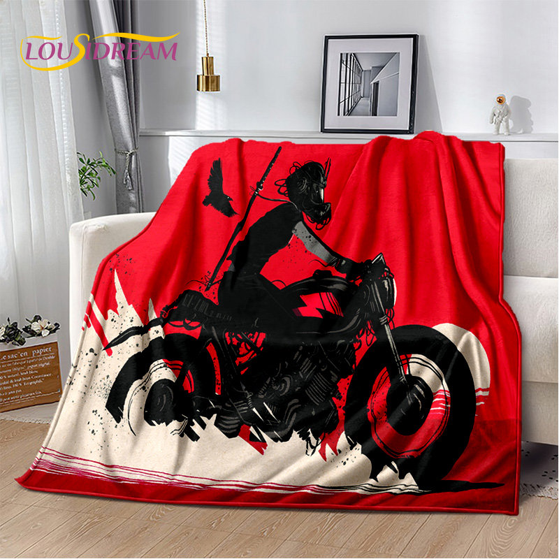 3D Retro Vintage Motorcycle Soft Plush Blanket,Flannel Blanket Throw Blanket for Living Room Bedroom Cover Beds Sofa Picnic