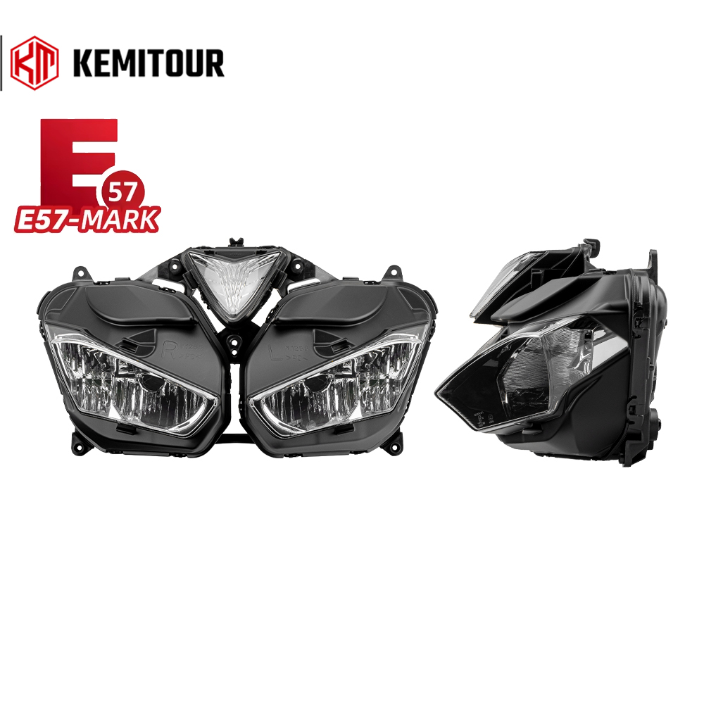 ヘッドライト E-MARK (E57) ヤマハ YZF-R25 YZF-R3 2015-2018 オートバイヘッドランプアセンブリ YZF R25 R3 2015 2016 2017 ヘッドライト