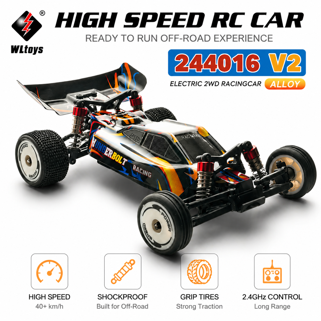 新しいアップグレードされた WLtoys244016 v2 2.4 グラム高速レーシングカー 2WD 25 km/h 1:24 フルスケールジャイロスコープリモートコントロールカー子供のギフト