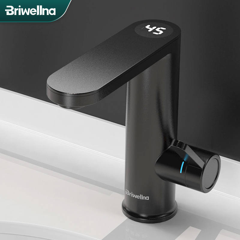 Briwellna 電気温水器温水蛇口 2 で 1 洗面器タップタンクレス間欠泉 220V インスタント給湯器蛇口家庭用