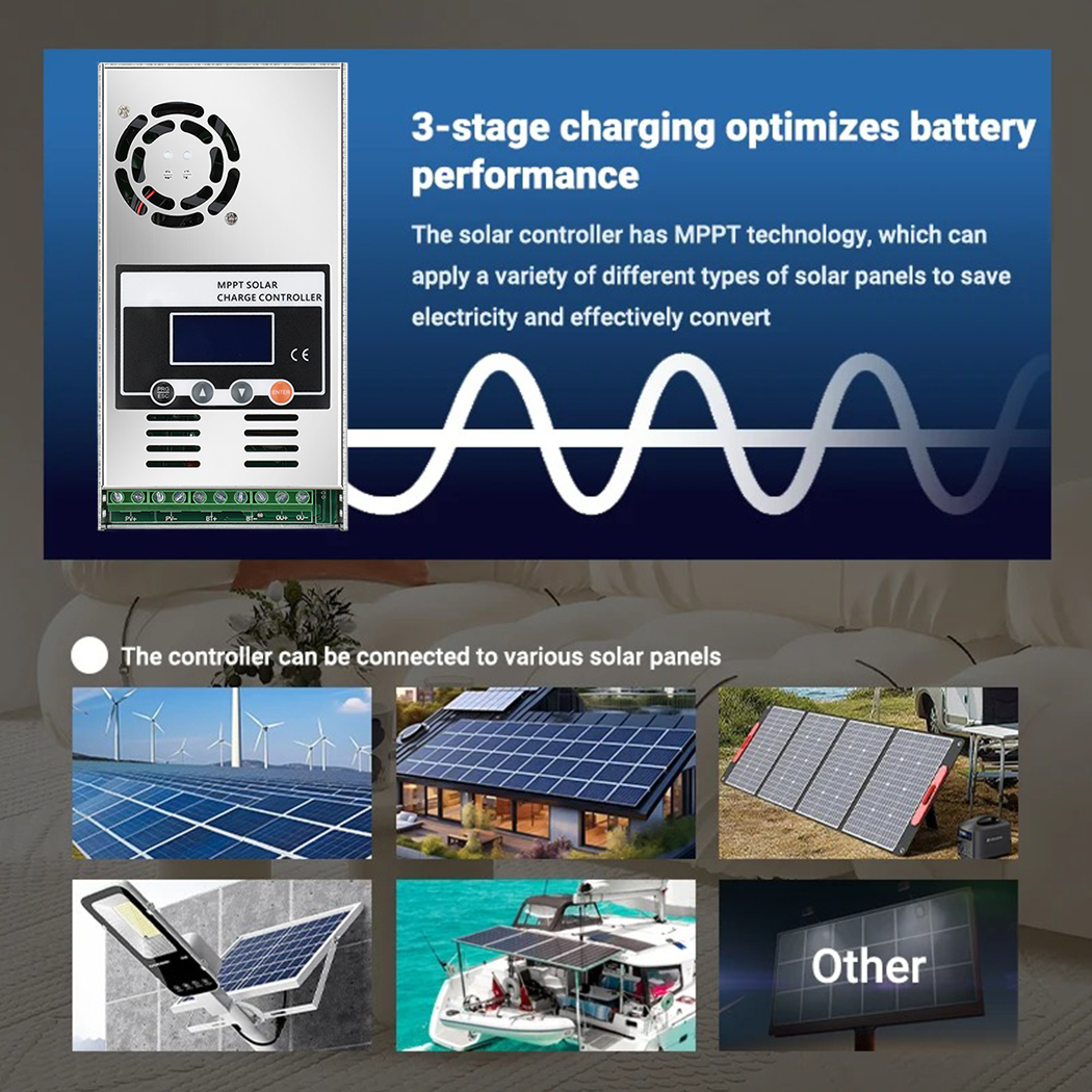 ECGSOLAX ソーラー充電コントローラ 60A MPPT 最大 PV 150VDC ソーラー充電コントローラ 12V 24V 36V 48V 太陽電池充電レギュレータ