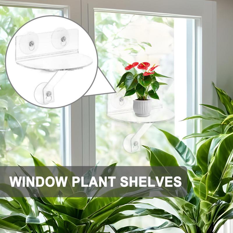植物用窓棚 2X アクリル吸盤敷居エクステンダー省スペース窓棚キッチンバスルームオーガナイザー