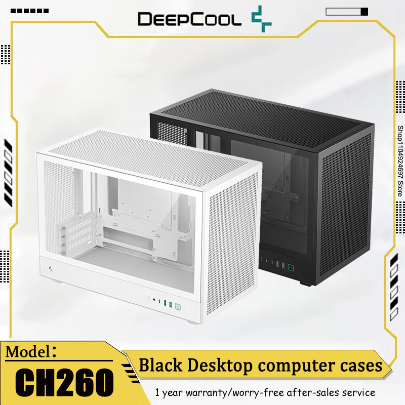 DEEPCOOL CH260 コンピュータケース M-ATX バックプラグマザーボードは 360 水冷 ATX 電源 Type-C インターフェイスデスクトップをサポート