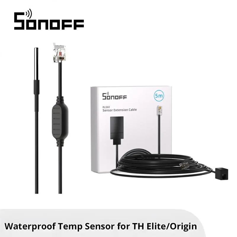 SONOFF WTS01 RJ9 4P4C Wifi 温度センサー防水サーモスタットコネクタ延長ケーブル 5 メートル Sonoff TH エリート/TH 原点