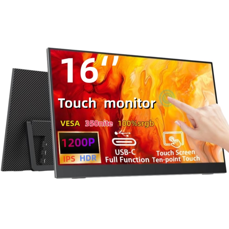 XAITH UCKY 14/16 インチポータブルタッチモニター 1200P HDR 16:10 低ブルーライト XBox PS4 / 5 スイッチ携帯電話 PC Loptop Extens