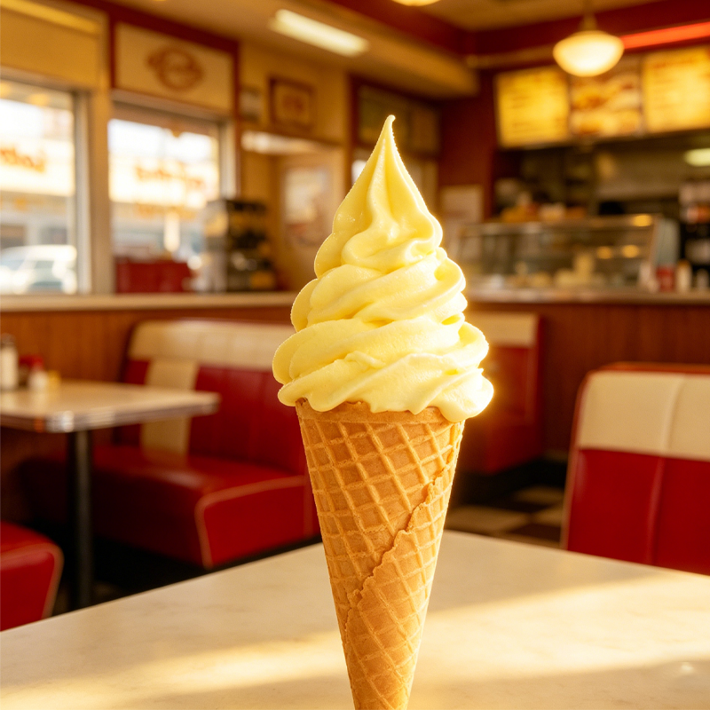 Lifelike Fake Ice Cream Cone, Plastic Waffle Food Model Prop for ASMR Video, Bakery Shop Window Display & Party Photography, 17c