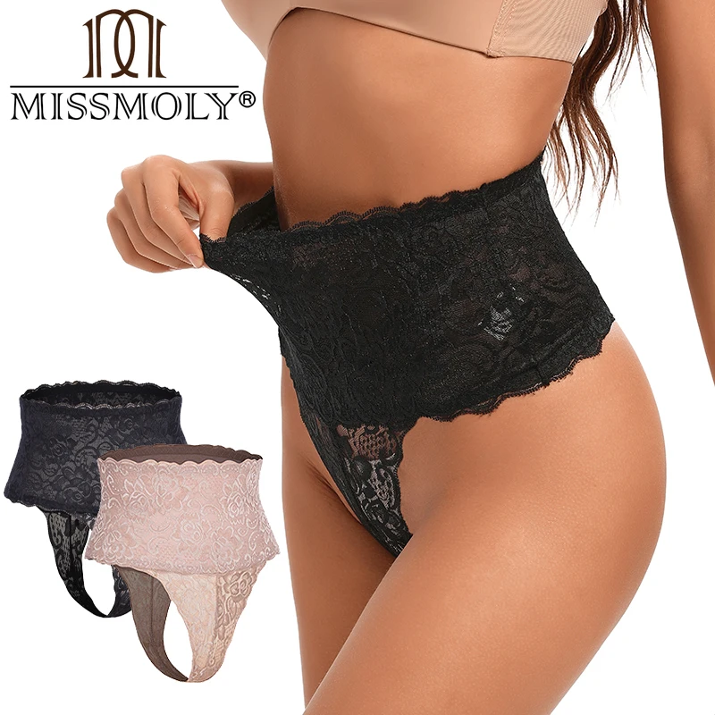 MISSMOLY ハイウエストシェイプウェアおなかコントロールパンティーレース Tバックボディシェイパー痩身下着バットリフター腹整形ブリーフ