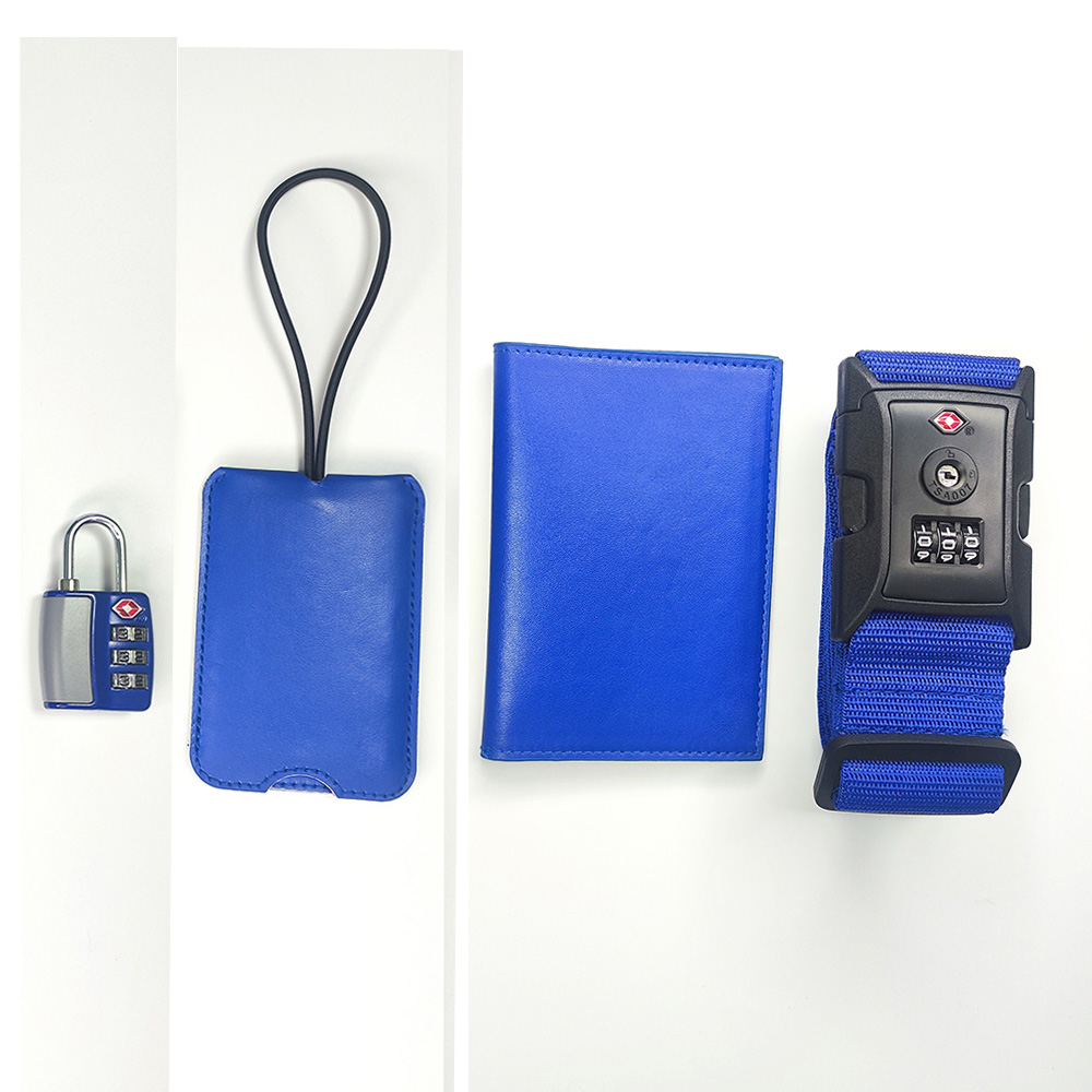 トラベルアクセサリーキット 4 個パスポート TSA ロック荷物ストラップスーツケースタグ旅行オールインワン便利なセット