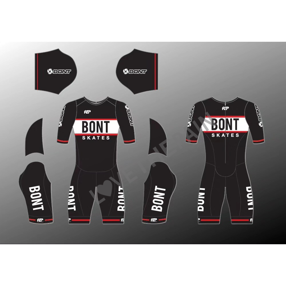 bont 子スケート半袖スピードスケートスーツ子供練習トレーニングインラインスピードスケートトライアスロンレース服新 2025