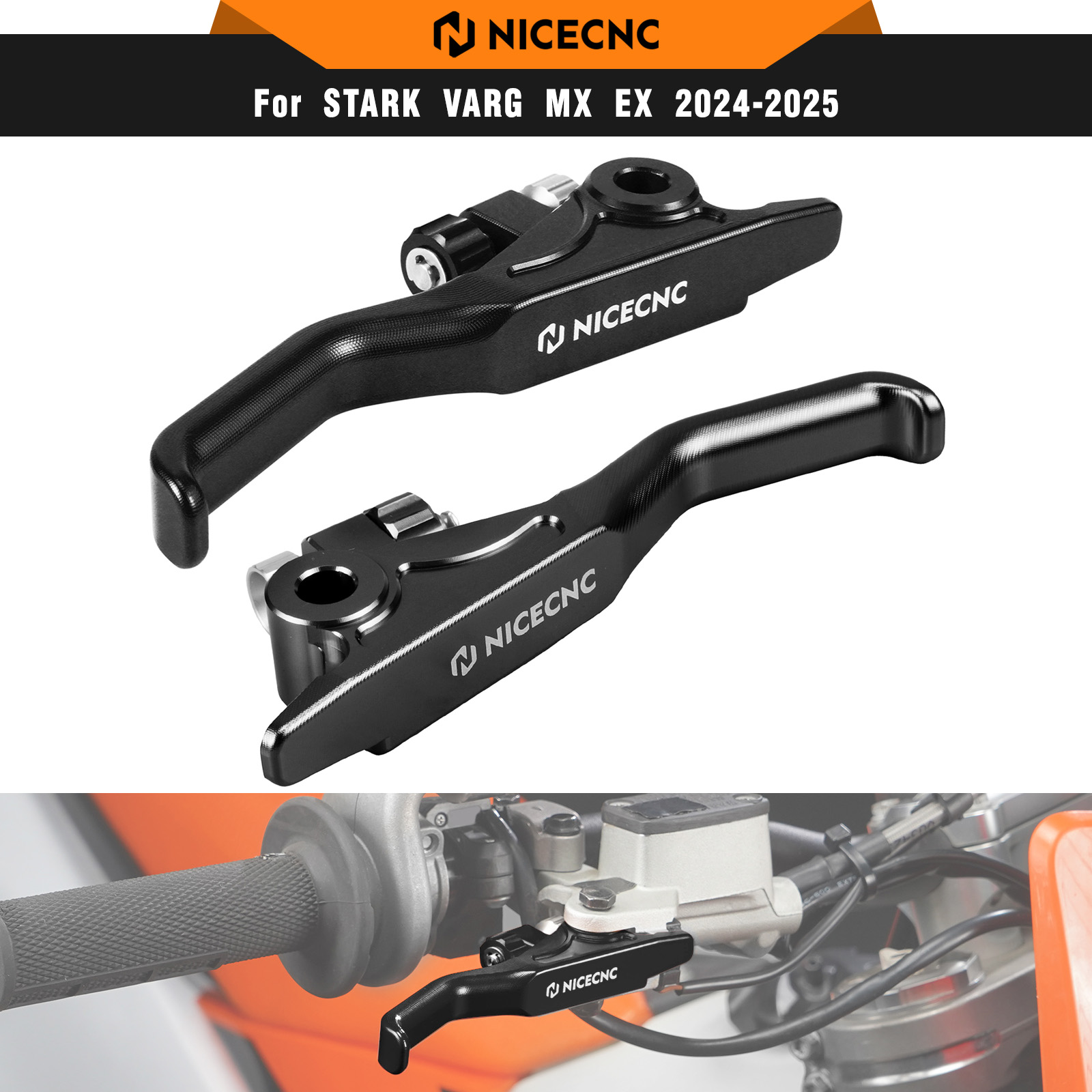 NICECNC For Stark Varg MX Stark Varg EX 2024 2025 Electric Dirt Bike Left Right Shorty Brake Lever Aluminum
