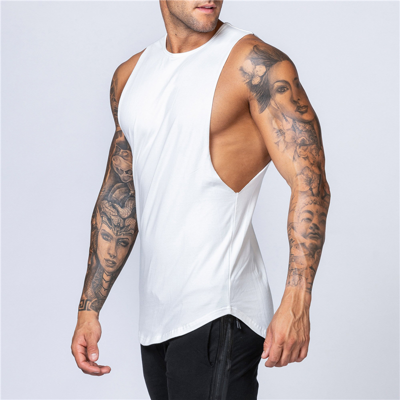 メンズジム服夏フィットネス綿タンクトップ男性ジョギングボディービルノースリーブシャツ通気性 O ネックカジュアル筋肉ベスト