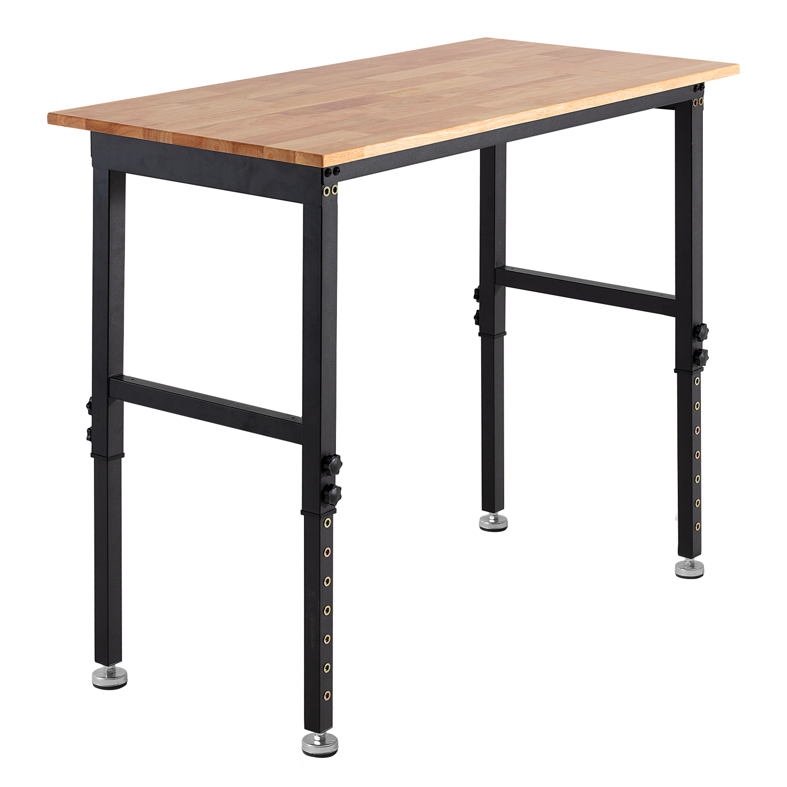 SucceBuy 調節可能なワークベンチ 1500ポンド 48 x 24インチ オークウッドトップワークベンチ ハードウッドワークテーブル ガレージワークショップ ホームオフィス用