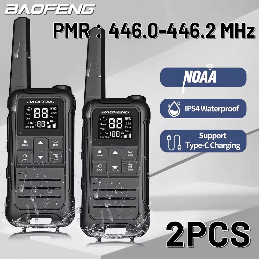 2 個 Baofeng F22 PMR 446MHz ミニトランシーバー防水 Type-C ライセンスフリー NOAA 懐中電灯ポータブル双方向ラジオ狩猟用