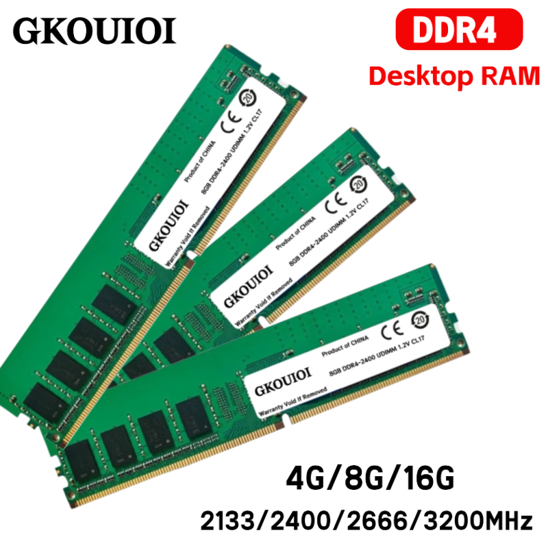 GKOUIOI DDR4 デスクトップメモリ RAM PC4 4G 8G 16G 2133 2400 2666 3200MHz 288ピン DIMM 非ECC コンピュータメモリ