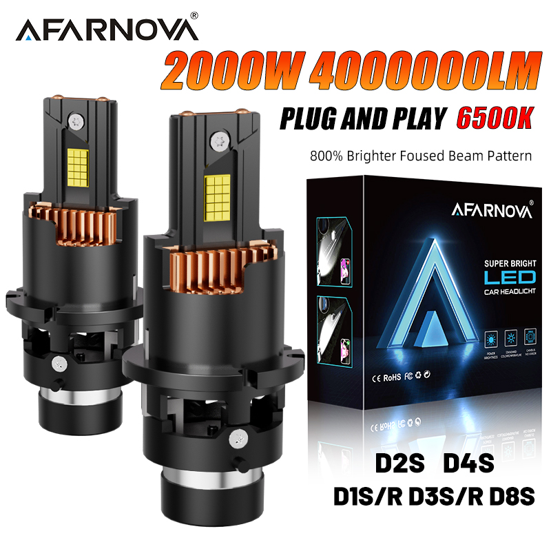 D2S D4S D2R D4R Led 車のヘッドライト Canbus HID D1S D3S D1R D3R Led キセノン電球 1:1 ターボ Led 車ランプオートライト 6000K プラグ