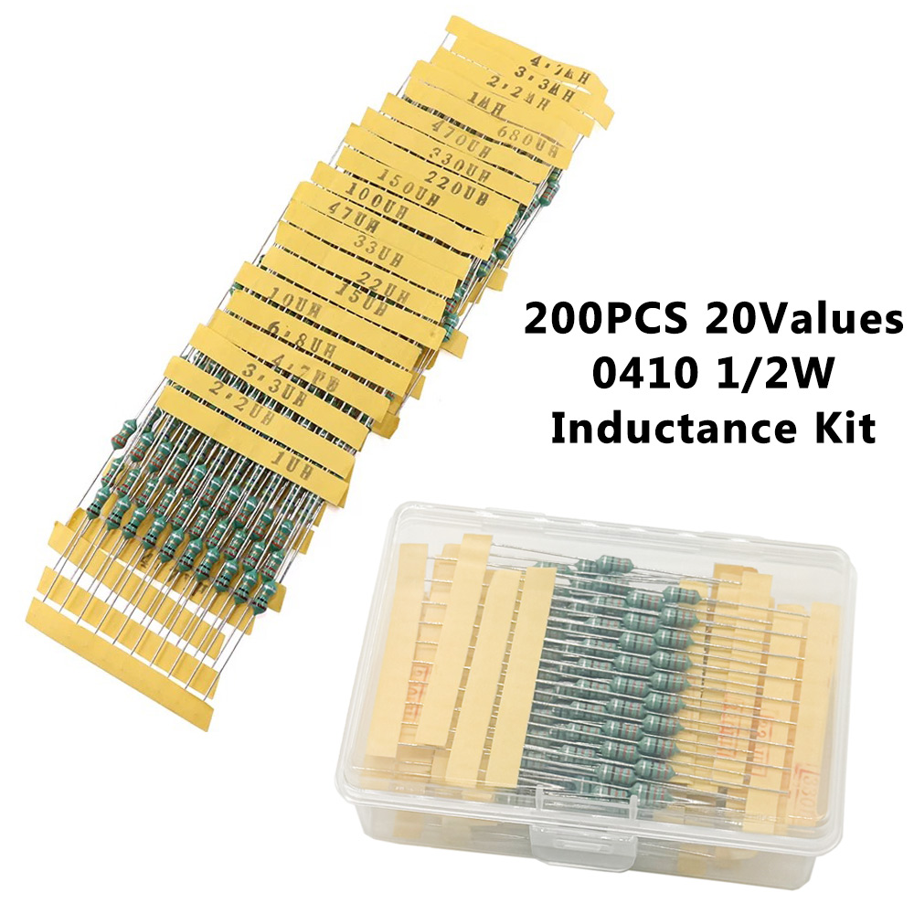 200 個インダクタ詰め合わせキット DIP インダクタンスカラーリング 1UH-4.7MH 20 値電子部品セット DIY プロジェクト用
