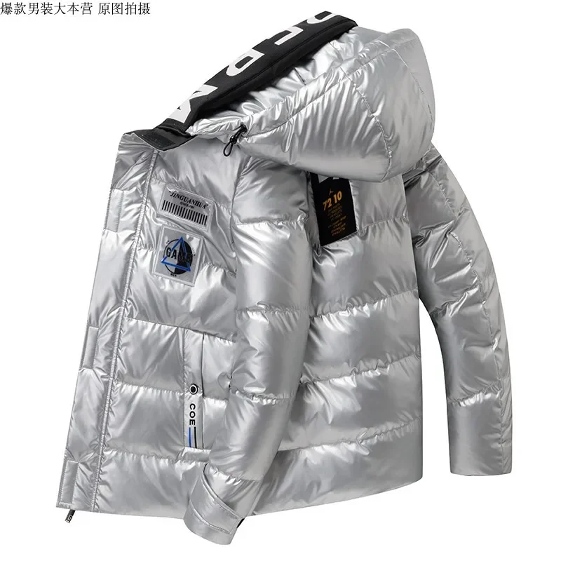 2024 男性パーカー綿パッド入り冬のジャケットコートメンズ暖かいジャケット男性プリントスタンドカラージッパーコートティーンエイジャーダウンパーカー