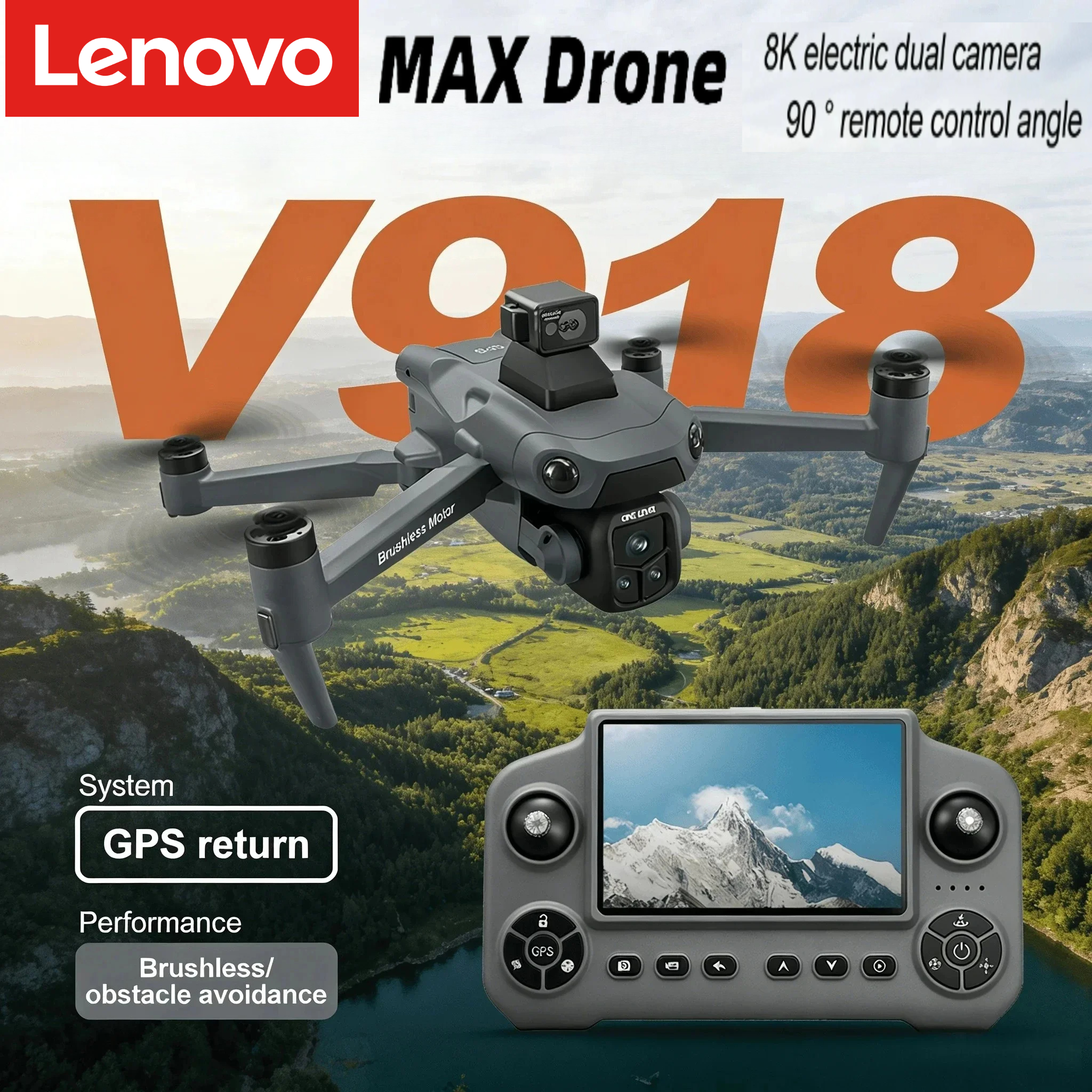 レノボ GPS ドローン V918 最大 4K プロフェッショナル HD カメラ写真撮影ブラシレス折りたたみ式クアッドコプターレーザー障害物回避ドローン