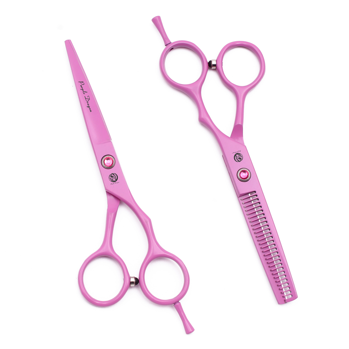 理髪はさみ 5.5 "ピンクステンレスプロフェッショナルヘアカットはさみ間伐鋏理髪はさみヘアカットセット Z1013