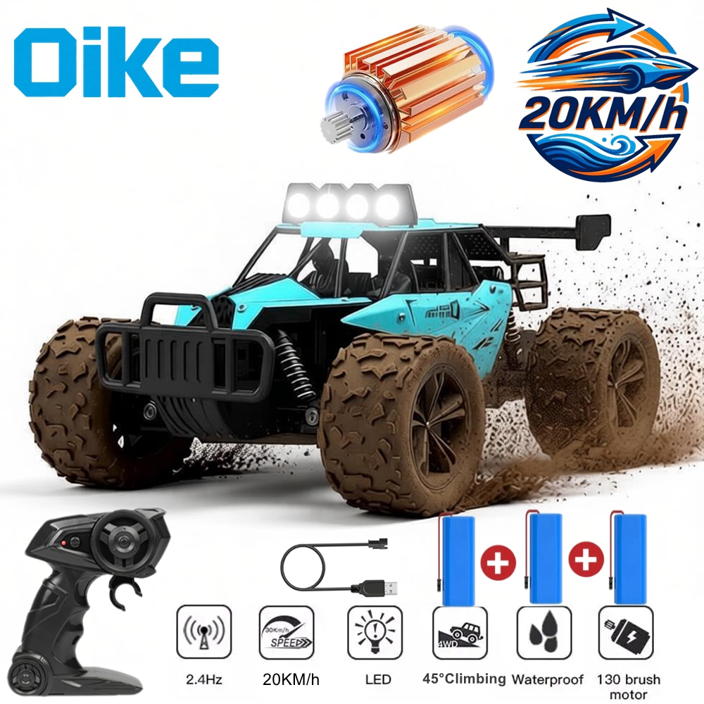 Oike リモートコントロールカー全地形 2.4 グラムラジオ 20 キロ/h 高速高速 RC トラックモンスターオフロードクライミング車両おもちゃギフト子供