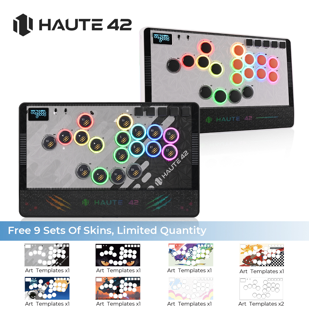 Haute42 C-AT 磁気レバーレスヒットボックスコントローラースティックレスアーケードコントローラーキーボード PC/PS4/PS5/スイッチヒットボックスファイトスティック
