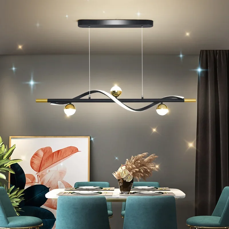 現代クリエイティブリモコン調光可能な LED シャンデリアレストランリビングルームキッチンペンダントランプ屋内照明家の装飾