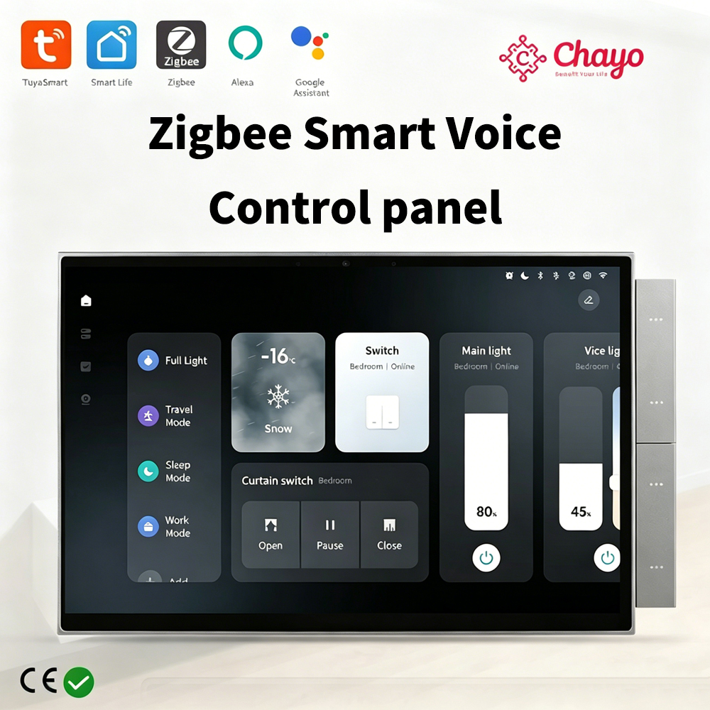 Chayo 10 インチ Tuya スマート コントロール パネル、APP コントロール、音声コントロール、内蔵 Zigbee/Bluetooth ゲートウェイ付きタッチ スクリーン コントロール