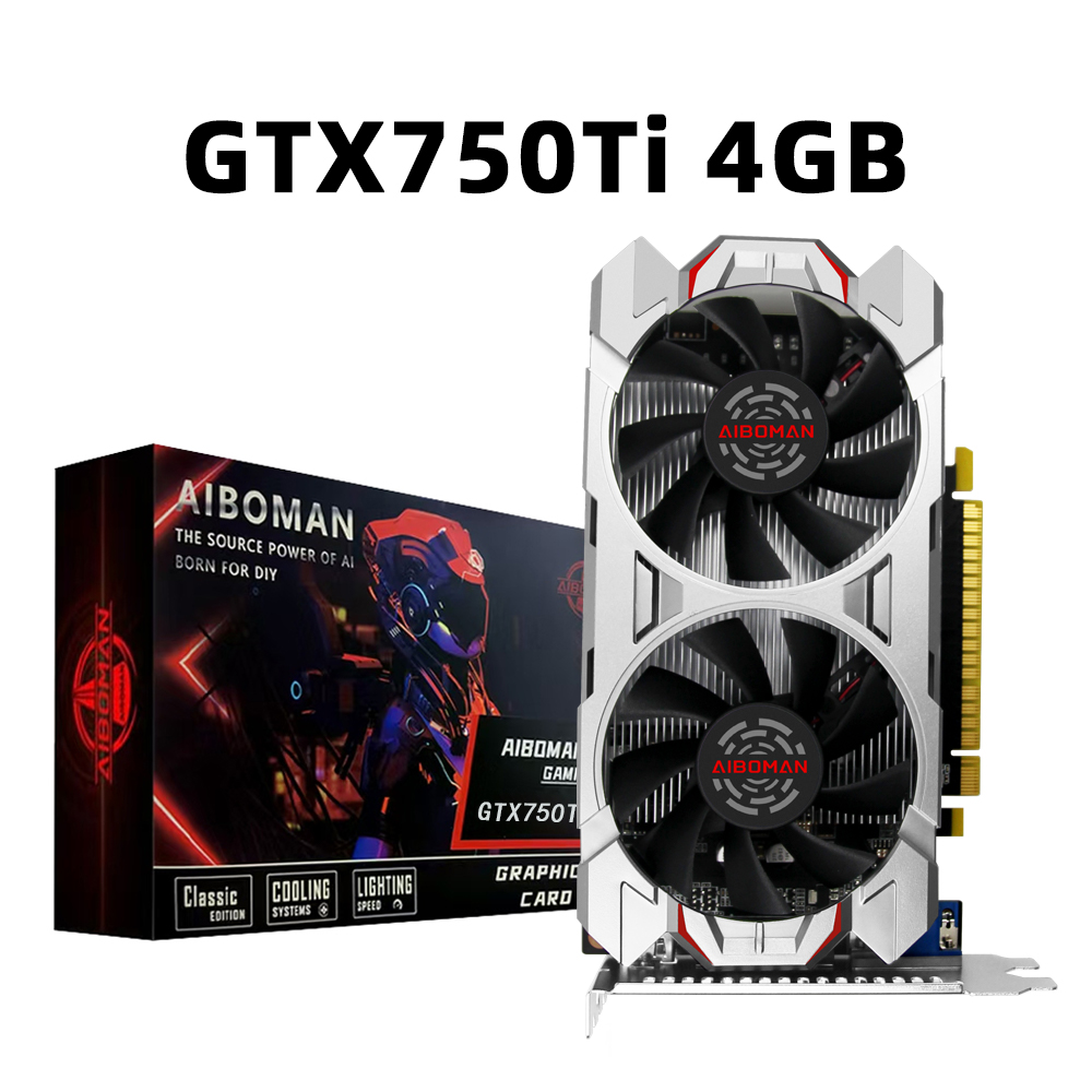 AIBOMAN GTX750Ti 4GB グラフィックカード ゲーミング GDDR5 コンピューター GPU ビデオカード 仕事用