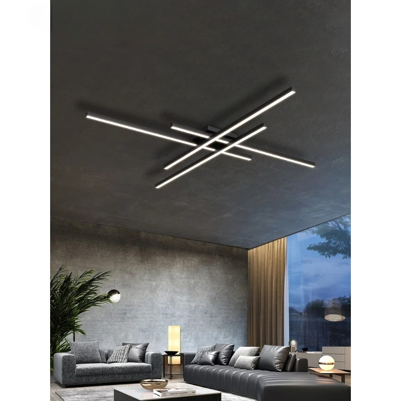 Black Chandelier Master Bedroom Lamps Living Room Lamp Led Ceiling Lamp Energy Saving Light Creative Guest Bedroom Strip Lights