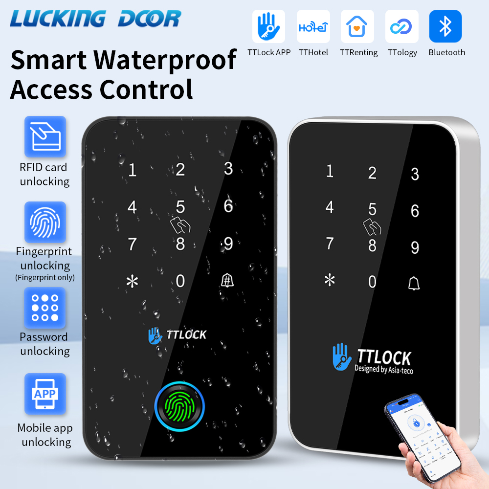 BSTUOKEY IP67 防水 TTlock スマートロックアクセスコントロールキーパッド屋外指紋パスコード Bluetooth 13.56MHZ カードアプリロック解除