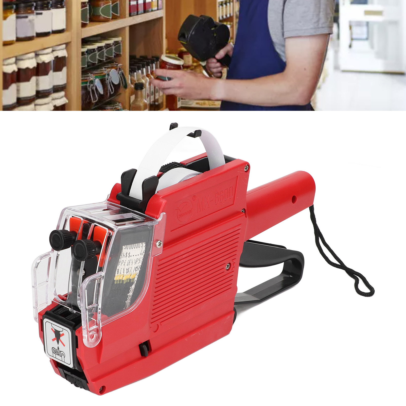Price Tag Gun 10 Digits 2 Lines Labeller Marker Attacher Tool for Office Retail Store