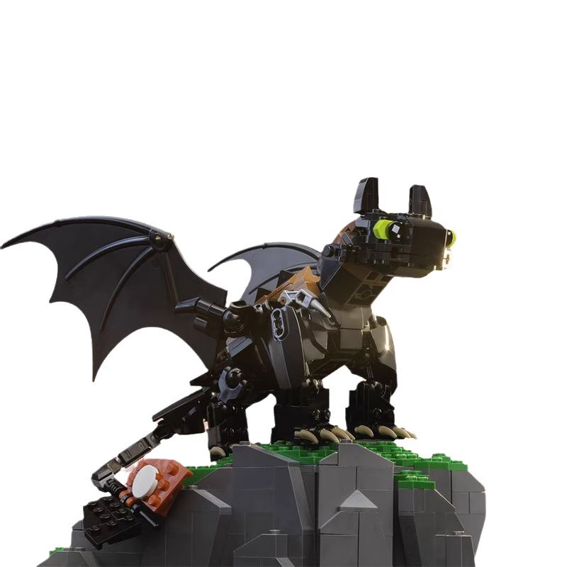 MOC-23064 ブラックトゥースレスナイトレイジドラゴンメカ組み立て教育セットおもちゃ子供の誕生日ギフト