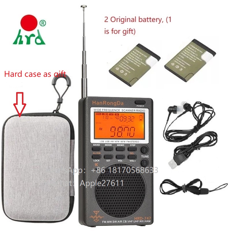 HRD-747 ミニデジタルポータブル SSB 短波ラジオ FM/LSB/AIR/CB/VHF/UHF フルバンド NOAA 警告デジタルラジオ受信機アラーム