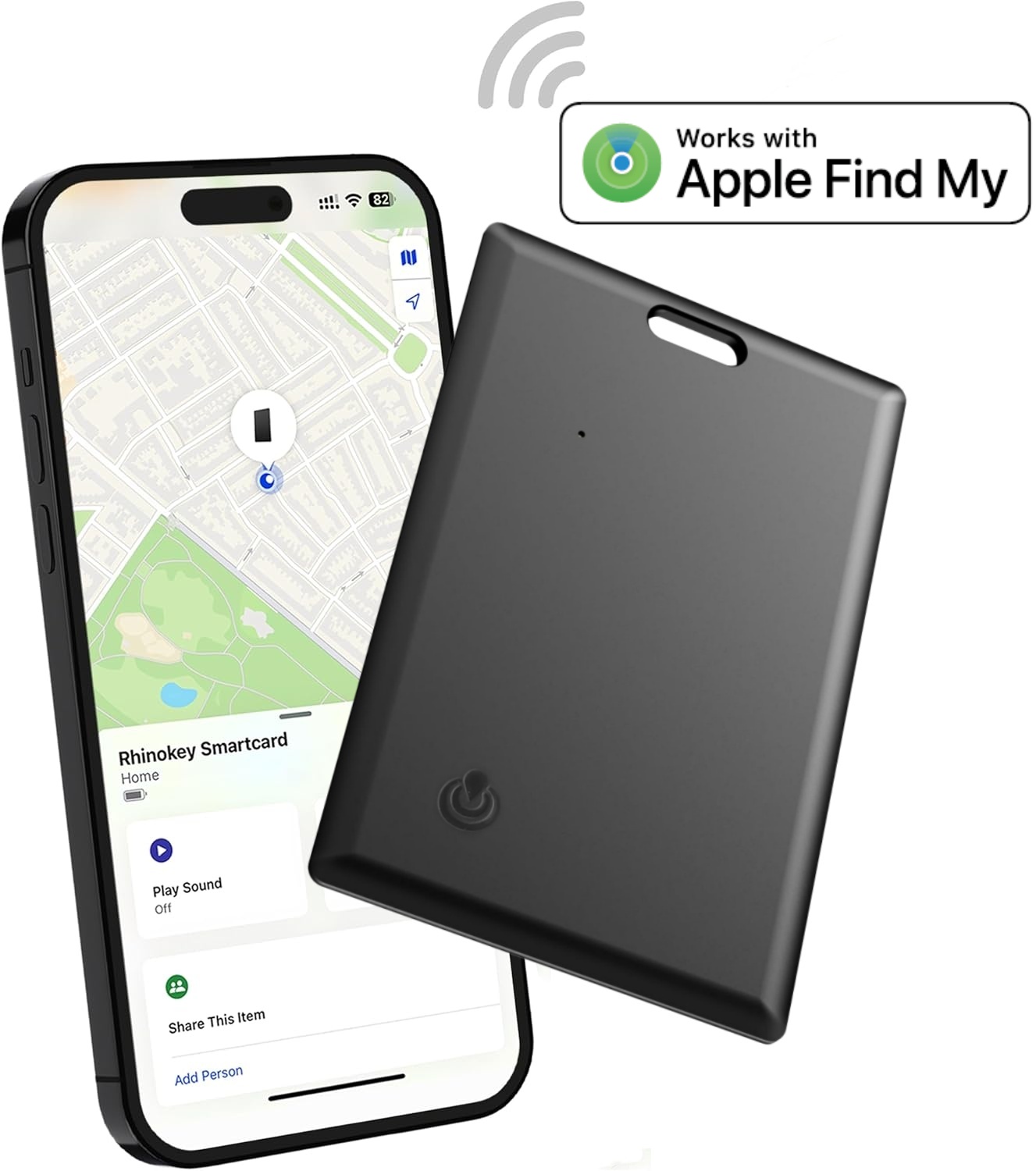 AirTags - 防水ミニトラックカード - Apple Find My と連携 (iOS のみ) - 鍵、子供、ペット、車、荷物用のキーファインダー - ポケット