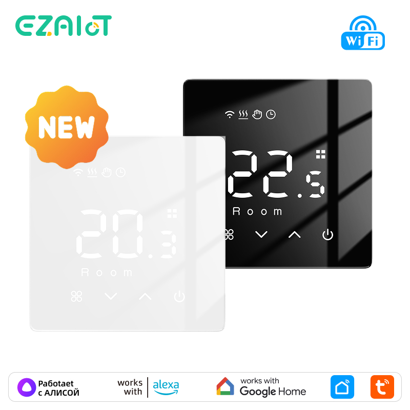 スマート WiFi 床暖房サーモスタット タッチ スクリーン水/ガスボイラー電気加熱 Tuya プログラマブル温度コントローラー APP