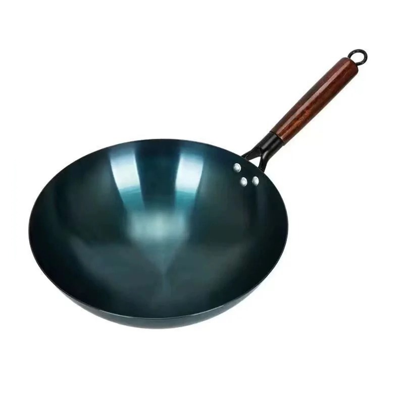 伝統的な中国の鉄料理鍋/鉄鍋/丸底ノンスティック表面/シングルハンドル/家庭用および商業用