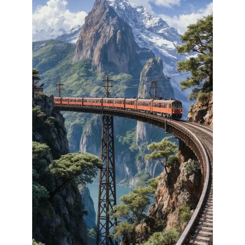 500/1000/1200/2000 ピース ジグソーパズル 風景トラック 登山電車 家族アクティビティゲーム ゲームルーム 寝室 ギフト ホームデコレーション