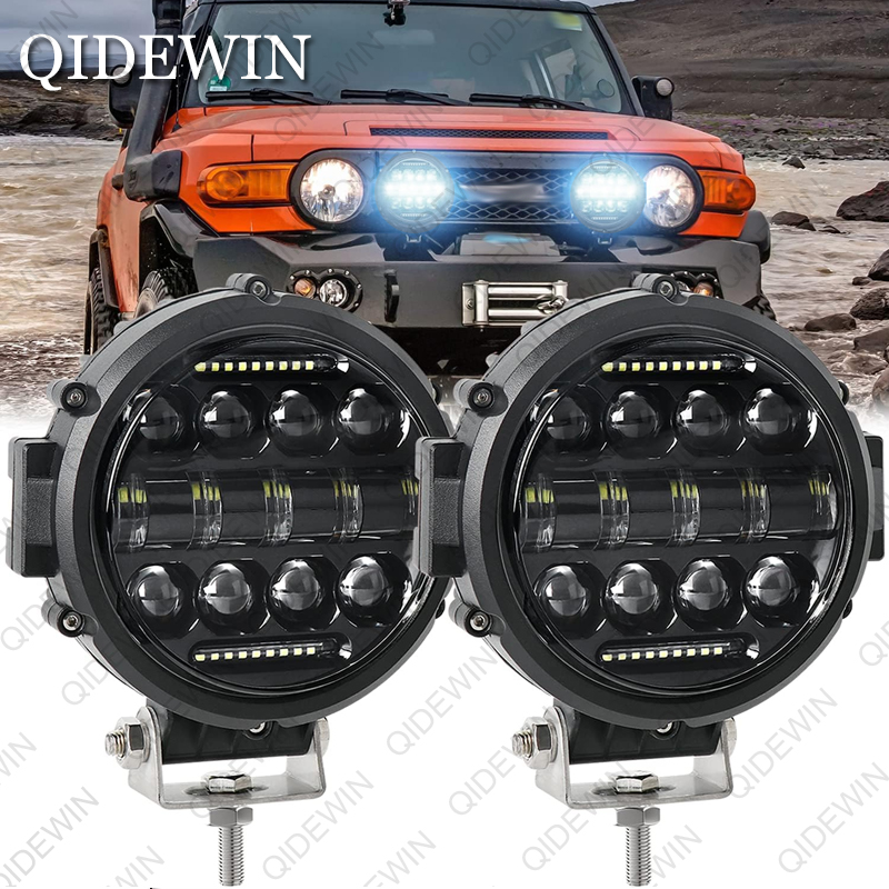 2PC Round 7 Inch 150W Aluminum Alloy LED Work Light Bar Multifunctional High Power Spotlight Driving Lamp fog lamp