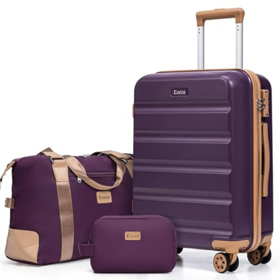 荷物セット 3 個、ホイール付きスーツケース、機内持ち込み手荷物セット、TSA ロックスピナーホイール付き ABS ハードケース荷物 3 個セット、