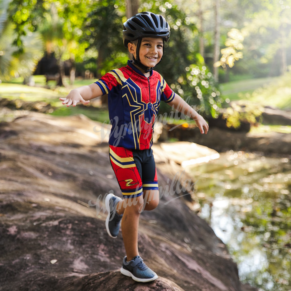 子供サイクリングジャージセット男の子夏サイクリング服 MTB Ropa Ciclismo 子供自転車ウェアスポーツスーツ子供のサイクリング服