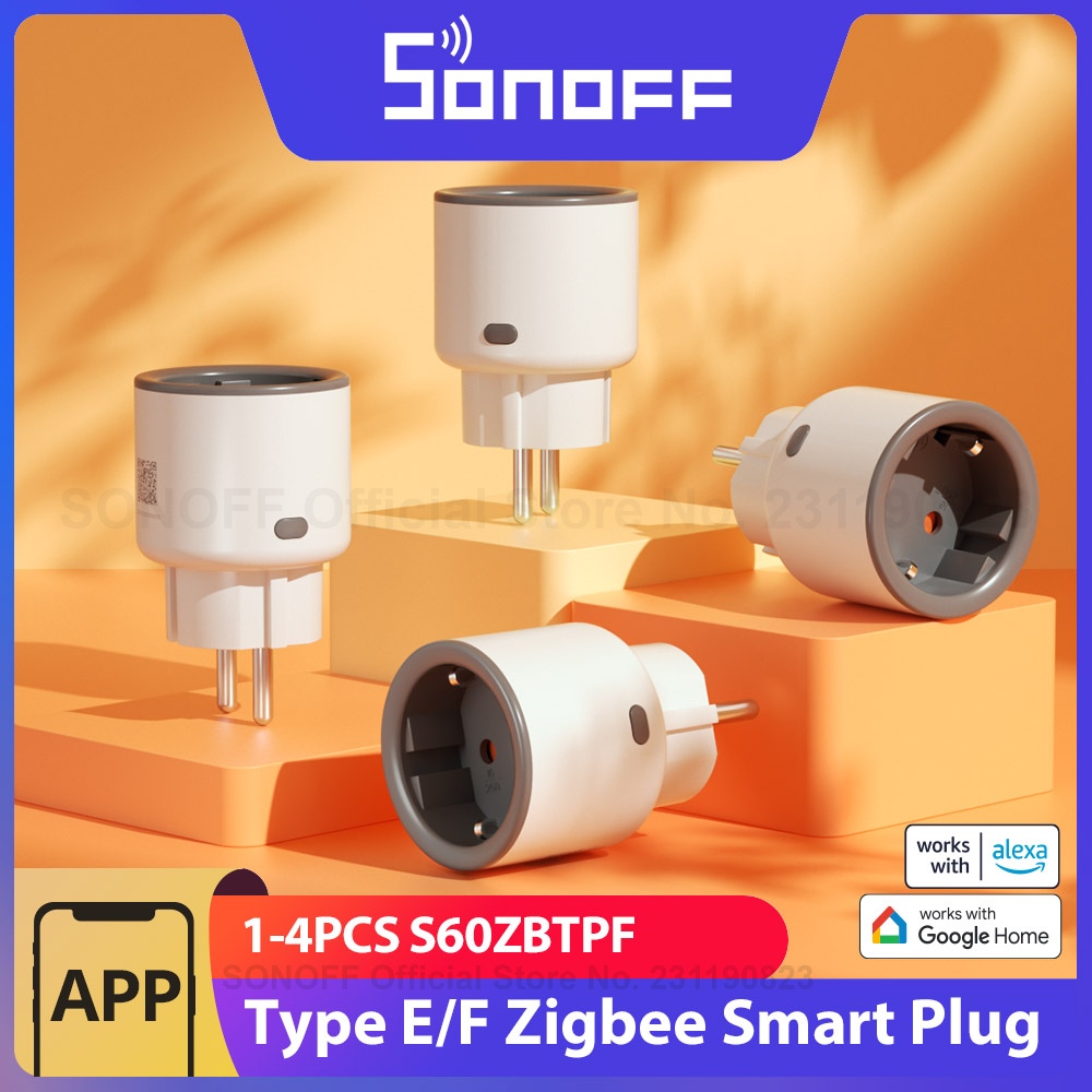 1-4 個 SONOFF S60ZBTPF EU 16A iPlug Zigbee スマートプラグ スマートホームコンセントソケット エネルギー監視付き Alexa Google ホームをサポート