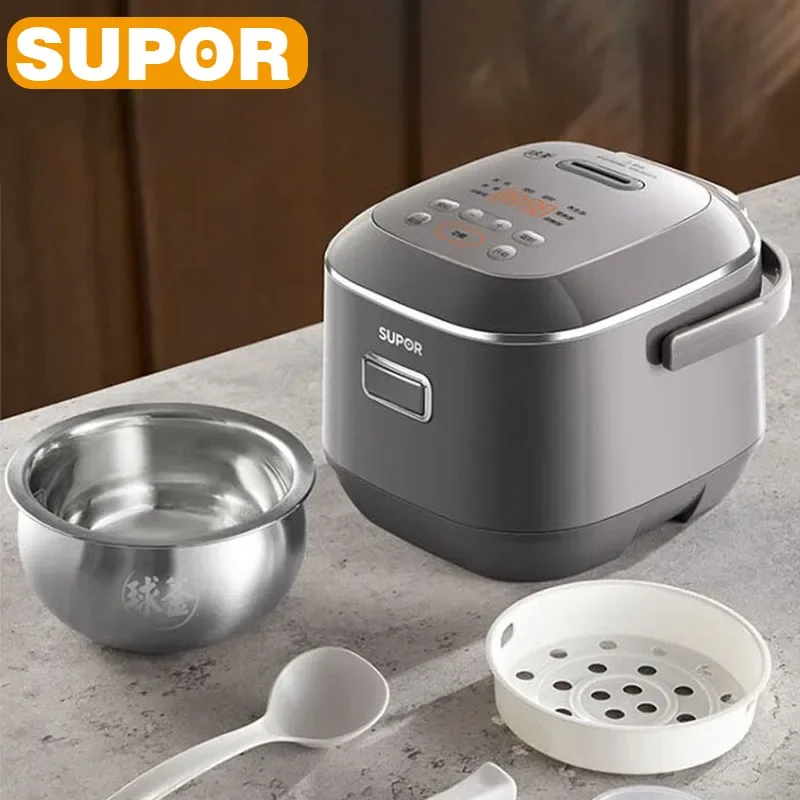 SUPOR 2L 家庭用炊飯器 LED ディスプレイ 24H インテリジェントタイミング炊飯鍋良い味 316L ステンレス鋼マルチクッカー