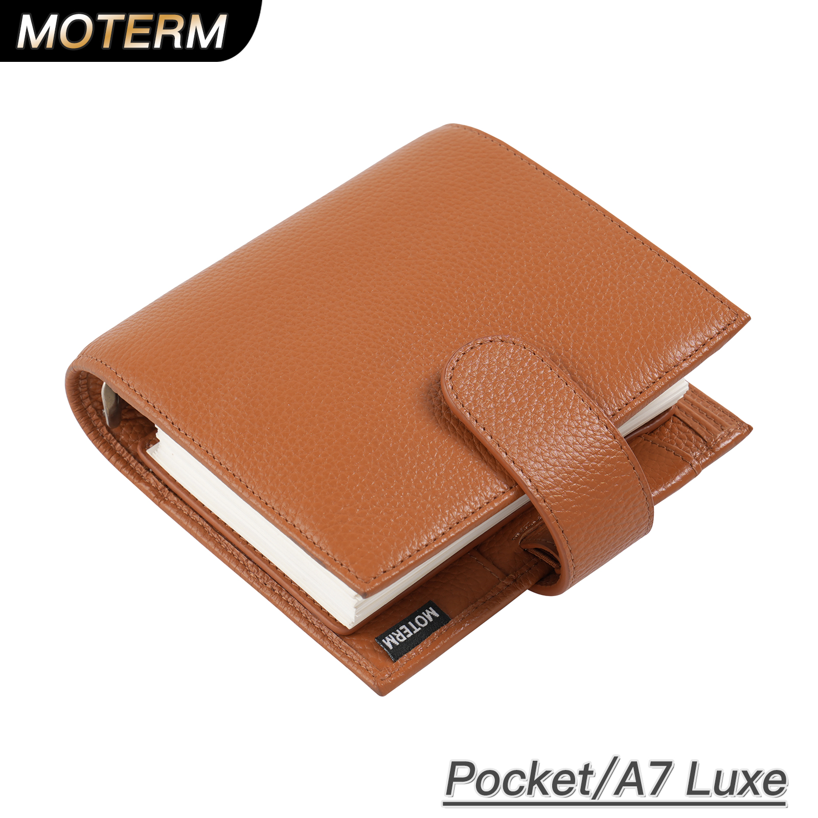 Moterm Luxe 2.0シリーズ ポケットサイズプランナー ペブルドグレインレザー A7ノート 30mmリング付き ミニアジェンダオーガナイザー ダイアリー ノートパッド