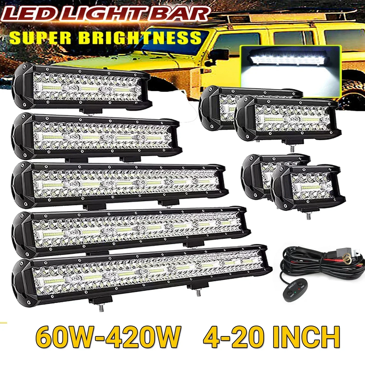 7/20 インチ Led サーチライト車両 12V ワークライトバーボートプロジェクター Barra Led 運転トラック ATV SUV 4x4 長距離 LED 灯台