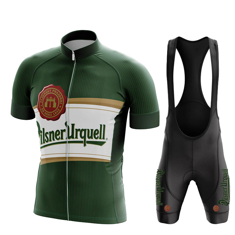 2022 夏のサイクリング服グリーン小さなストライプ自転車服チェコ半袖速乾性バイクジャージ男サイクリングスーツ