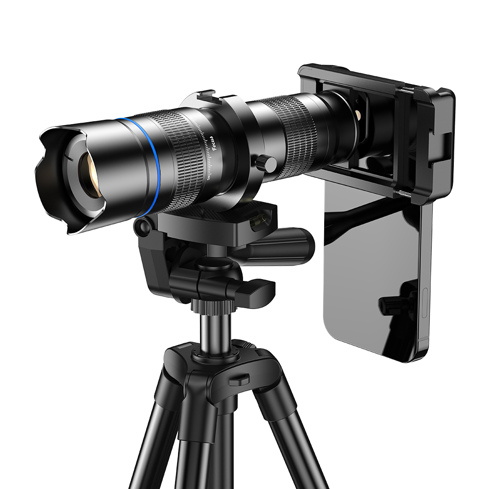 APEXEL HD メタル 20-40x ズーム望遠鏡レンズ電話望遠レンズすべてのスマートフォン用の拡張可能なミニ三脚付き狩猟スポーツ