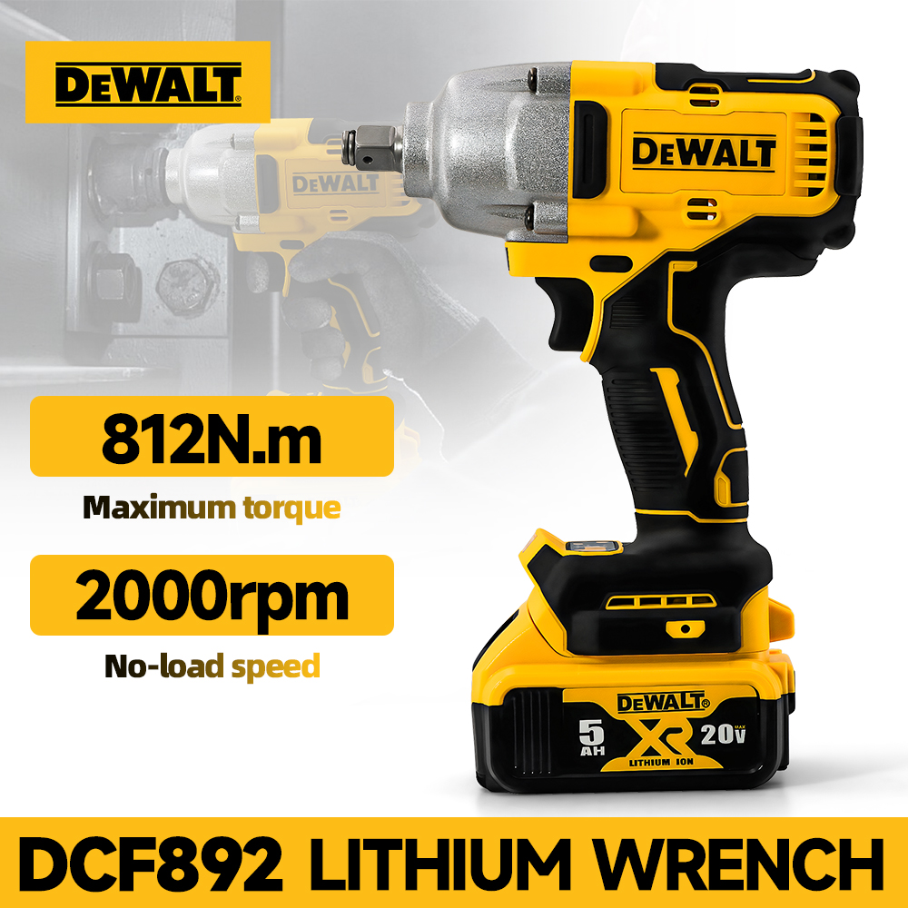 Dewalt DCF892 高トルクブラシレスワイヤレスインパクトレンチ 20V バッテリー電動工具 812N.m 強力なポータブルトルクレンチ